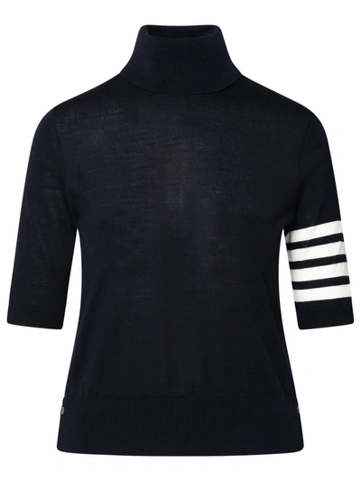 Shop Thom Browne Navy Virgin Wool Sweater