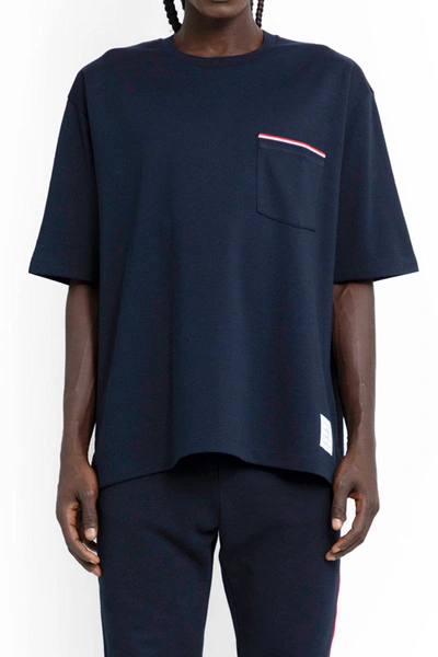 Shop Thom Browne T-shirts In Blue