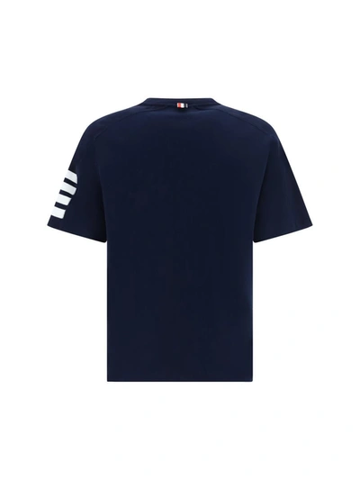 Shop Thom Browne T-shirts In Navy