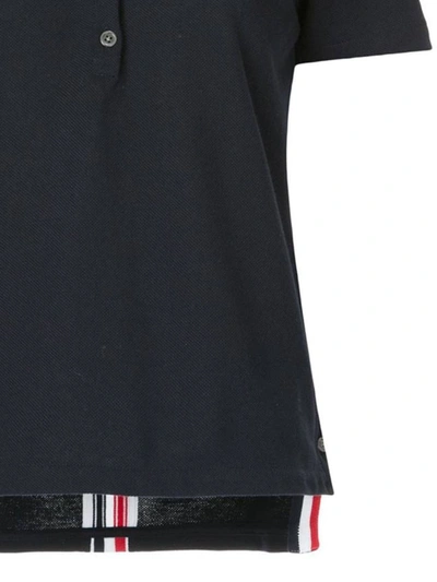Thom Browne Cotton Pique Polo Shirt Dress In Blue