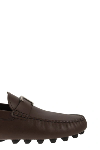 Tod's Classic Casual Moccasin With Rubber Sole In Brown