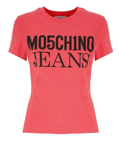 Shop Moschino Jeans T-shirts And Polos Red In Pink