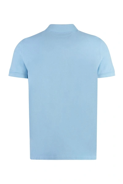 Shop Tom Ford Cotton Piqué Polo Shirt In Clear Blue