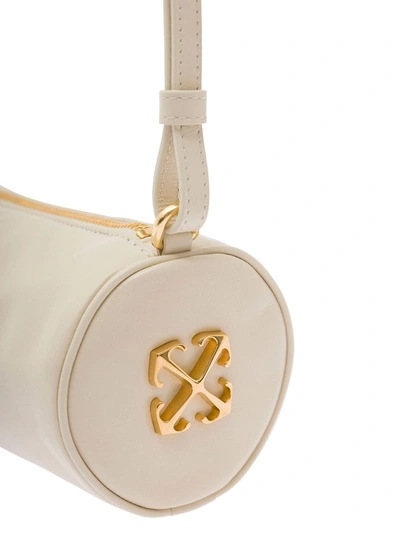 Shop Off-white 'torpedo Small' White Shoulder Bag With Arrow Motif In Leather Woman