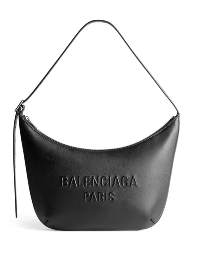 Shop Balenciaga Mary-kate Leather Shoulder Bag In Black