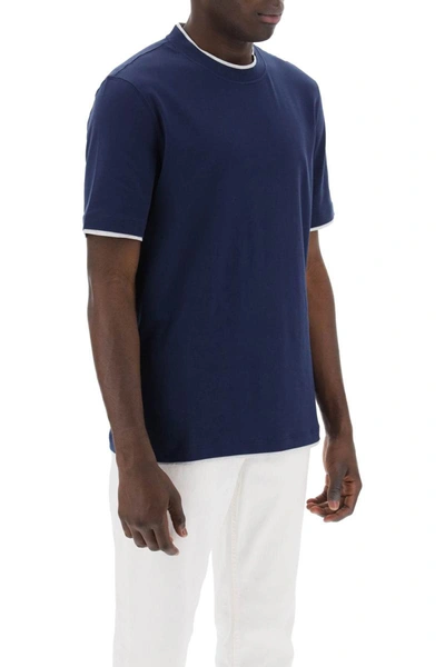 Shop Brunello Cucinelli Layered-effect T-shirt In Blue