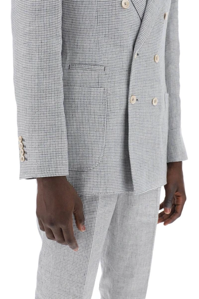 Shop Brunello Cucinelli Linen Tailored Dress For Men In Grey