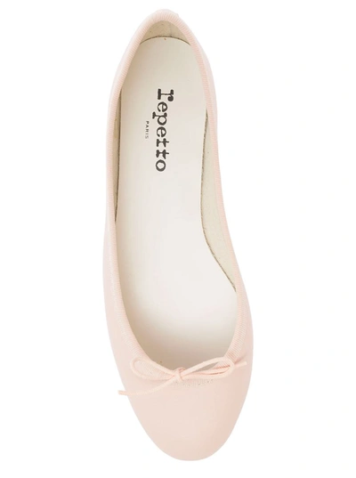 Shop Repetto 'cendrillon' Pink Ballet Flats With Bow Detail In Smooth Leather Woman
