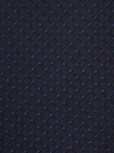 Shop Tagliatore Blue Tie With Polka Dots Motif In Silk Man