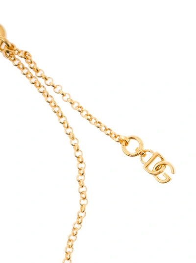 Shop Dolce & Gabbana Gold Tone Necklace With Cross Pendant In Brass Woman In Grey