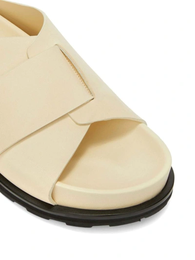 Shop Jil Sander Cross Band Sandals In Beige