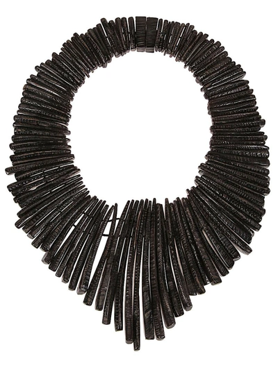 Shop Monies Louise Horn Necklace In Brown