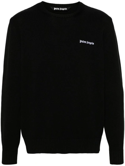 Shop Palm Angels Logo Sweater In Black