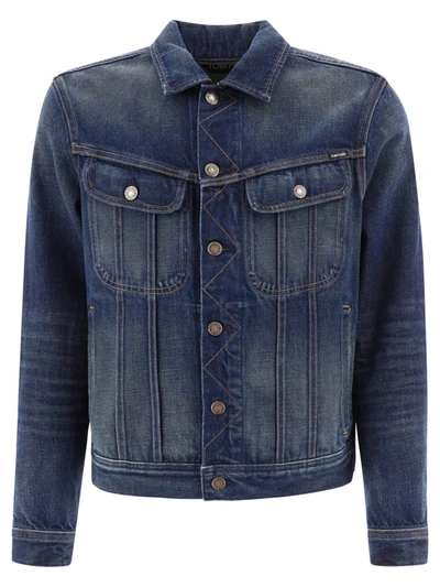 Shop Tom Ford Denim Jacket In Blue