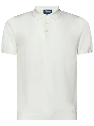Shop Drumohr Polo Shirt In Bianco
