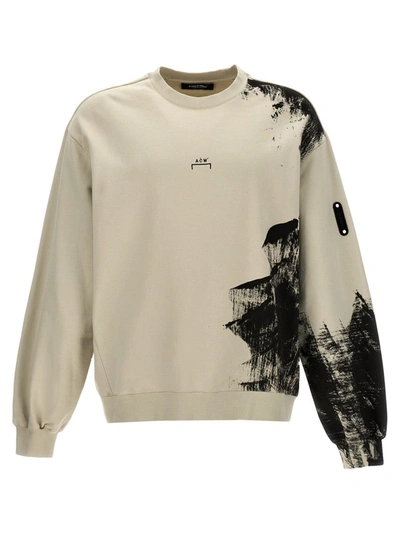 Shop A-cold-wall* 'bone Brushstroke' Sweatshirt In White/black
