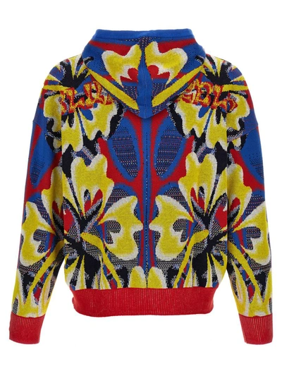 Shop Bluemarble 'knit Jaquard' Hoodie In Multicolor