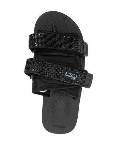 Shop Blumarine Touch-strap Sandals In Black