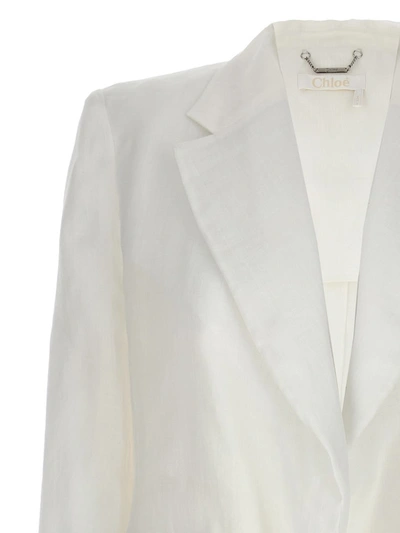 Shop Chloé Double-breasted Blazer In White