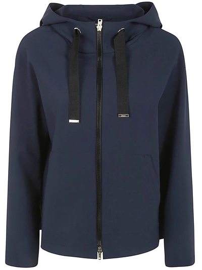 Shop Herno Hooded Bomber Clothing In Blue