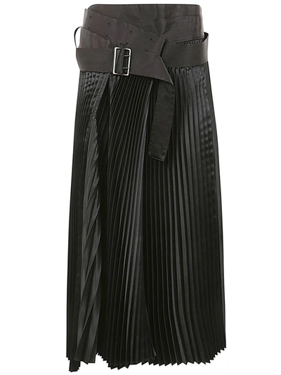Shop Junya Watanabe X Comme Des Garçons Pleated Long Skirt Clothing In Black