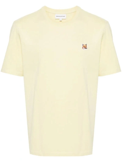 Shop Maison Kitsuné T-shirt Logo Clothing In Yellow & Orange