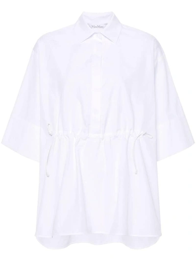 Shop Max Mara Cotton Tunic Jacket In White