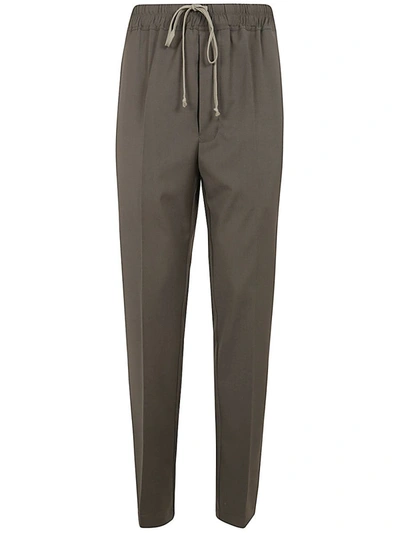 Shop Rick Owens Drawstring Slim Long Trousers Clothing In Grey