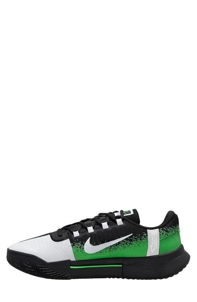 Shop Nike Zoom Gp Challenge Clay Court Tennis Shoe In Black/ Poison Green/ White
