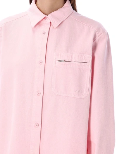 Shop Apc A.p.c. Tina Denim Shirt In Pale Pink