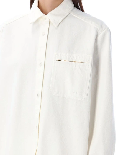 Shop Apc A.p.c. Tina Denim Shirt In Off White