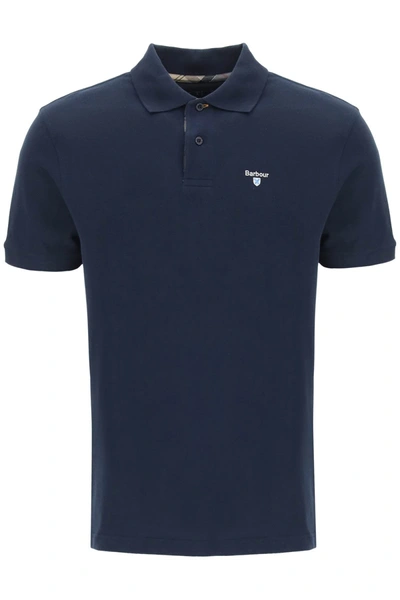 Shop Barbour Tartan Trim Polo Shirt In Blue