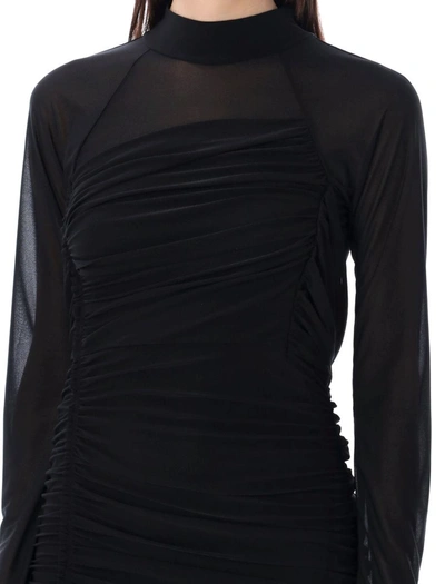 Shop Helmut Lang Draped Mini Dress In Black