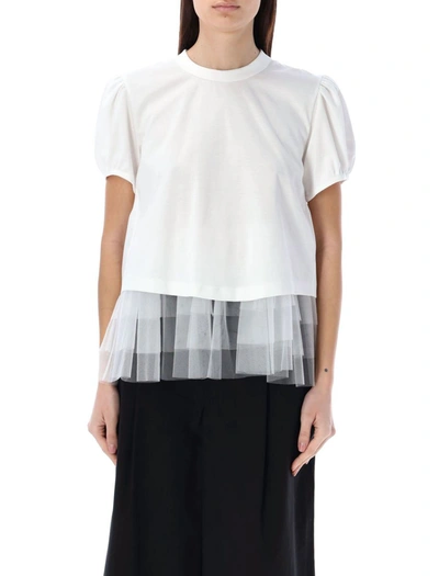 Shop Noir Kei Ninomiya T-shirt Tulle In White