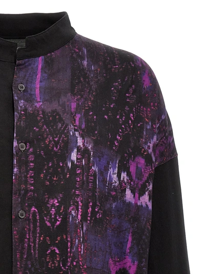 Shop Yohji Yamamoto Contrast Insert Shirt In Black