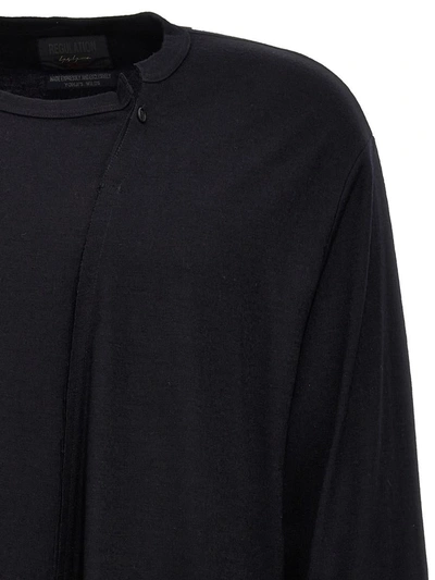 Shop Yohji Yamamoto Oblique Buttons Sweater In Blue