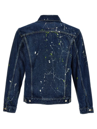 Shop Yohji Yamamoto Patent Stain Jacket In Blue