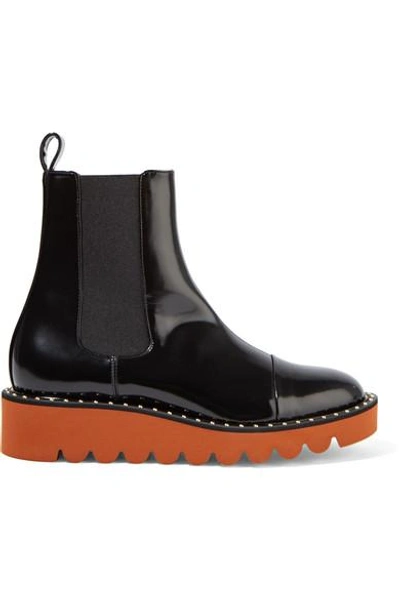 Shop Stella Mccartney Faux Patent-leather Chelsea Boots