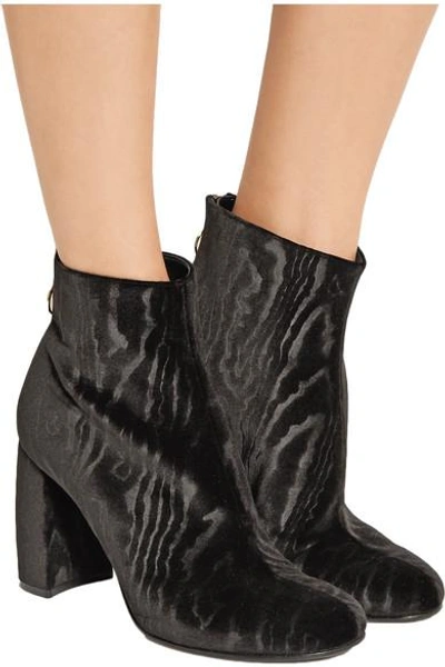 Shop Stella Mccartney Flocked Velvet Ankle Boots