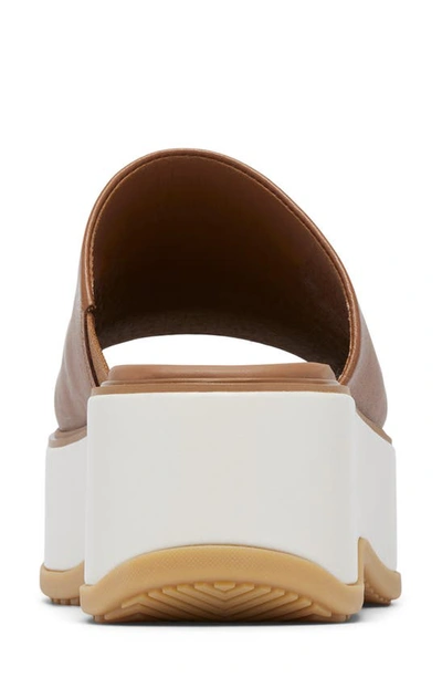 Shop Sorel Dayspring Platform Slide Sandal In Velvet Tan/ Chalk