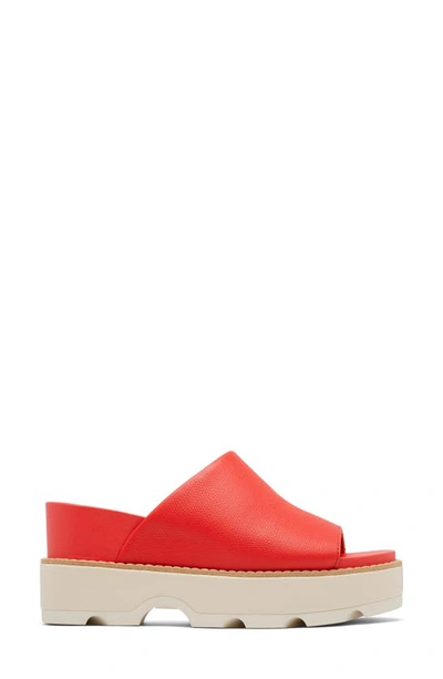 Shop Sorel Joanie Iv Slide Wedge Sandal In Red Glo/ Sea Salt
