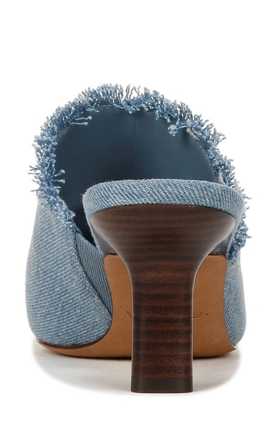 Vince Penelope Frayed Denim Mules In Jeansblue