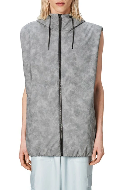 Shop Rains Lohja Water Repellent Padded Vest In Distressed Grey
