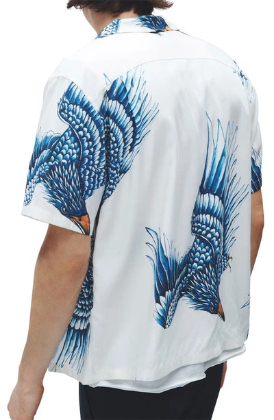 Shop Rag & Bone Avery Print Camp Shirt In Ecru Eagle