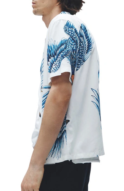 Shop Rag & Bone Avery Print Camp Shirt In Ecru Eagle