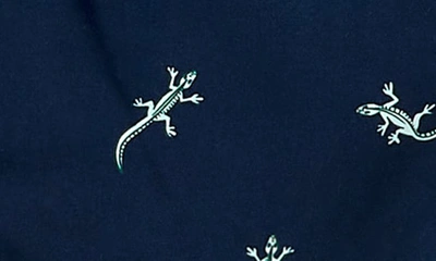 Shop Miles Baby Kids' Gecko Print Swim Trunks In Navy