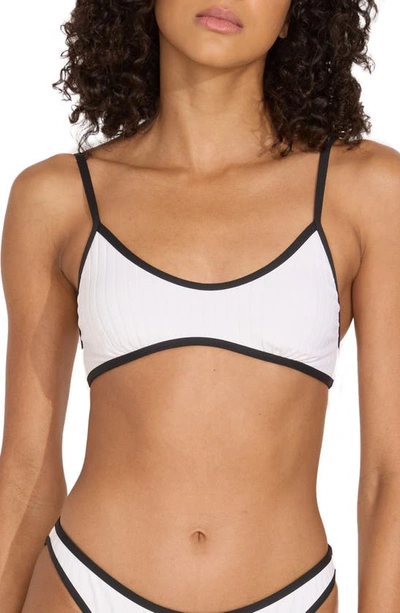 Shop Solid & Striped The Rachel Rib Bikini Top In Marshmallow