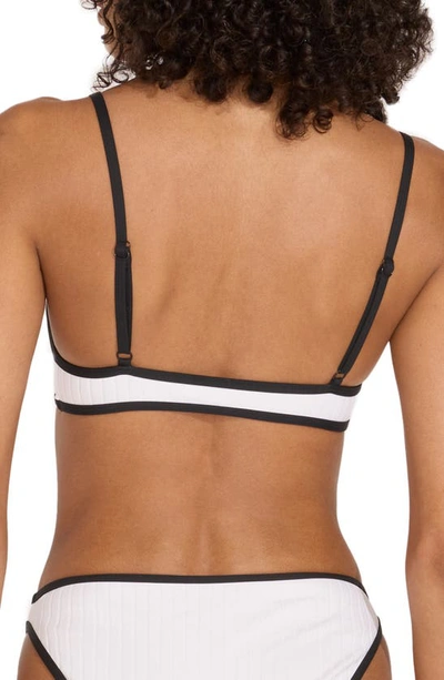 Shop Solid & Striped The Rachel Rib Bikini Top In Marshmallow
