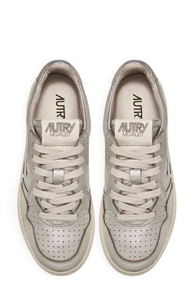 Shop Autry Medalist Low Sneaker In Silver