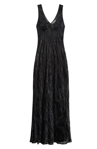 Shop Rolla's Eliza Burnout Sleeveless Maxi Dress In Black